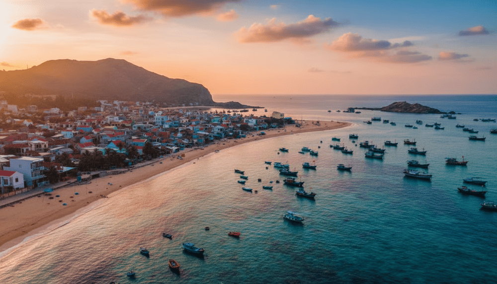 Làng chài Nhơn Hải - nơi biển xanh, núi đá và thuyền thúng hòa mình trong khung cảnh mộc mạc, yên bình đầy chất thơ của Quy Nhơn